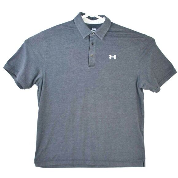 Under Armour Mens Heather‎ Gray Loose Fit Heatgear Polo Shirt Size XL - Picture 1 of 4